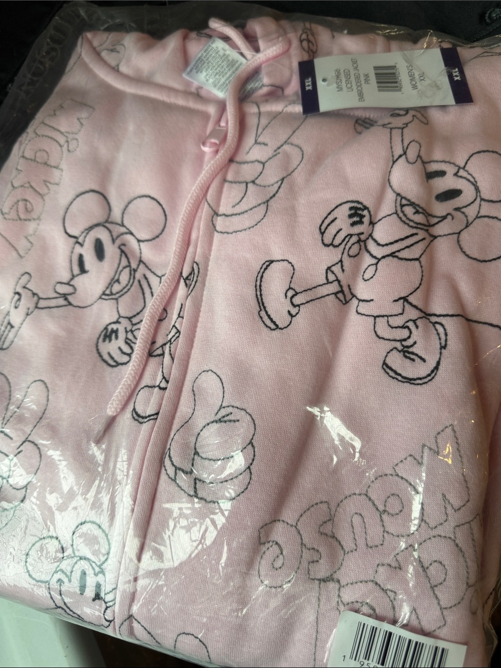 XXL Full Zip Stitched Mickey Mouse Hoodie